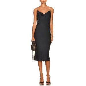 L'AGENCE Amina Cowell Neck Chain Dress in Black - NWT